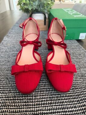 J.Crew Morray Double Bow Millie Pumps – Festival Red – Size 6